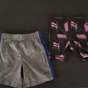 Puma Kids Gray and Black Shorts Duo Sz 18m
